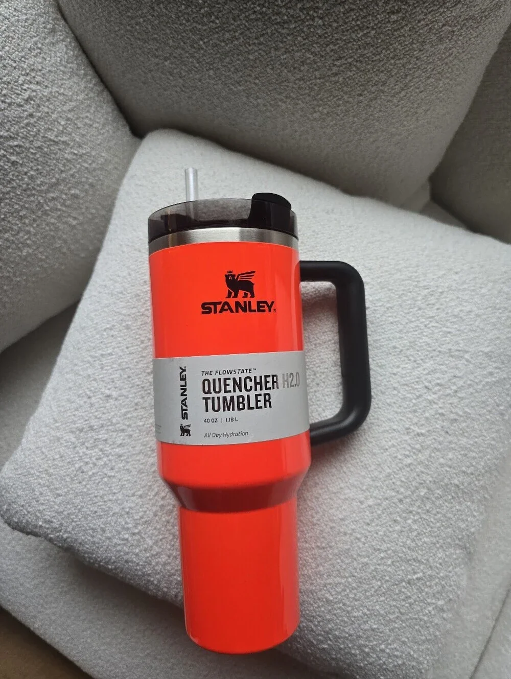 NEW! Stanley, 40 oz Quencher H2.0 Tumbler, Neon Orange